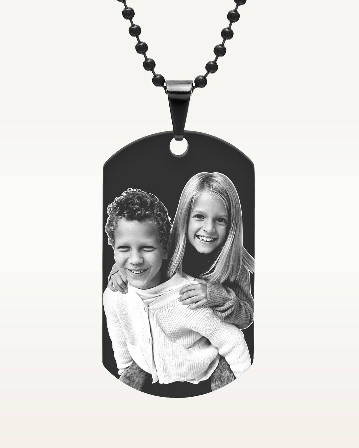 Black Stainless Steel Laser Photo Dog Tags