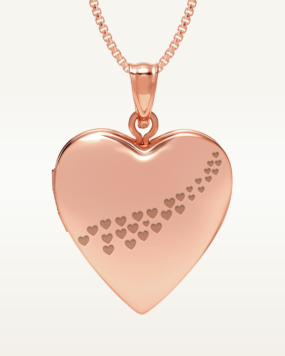 Rose Gold Plated "Casscade of hearts" Heart Photo Locket