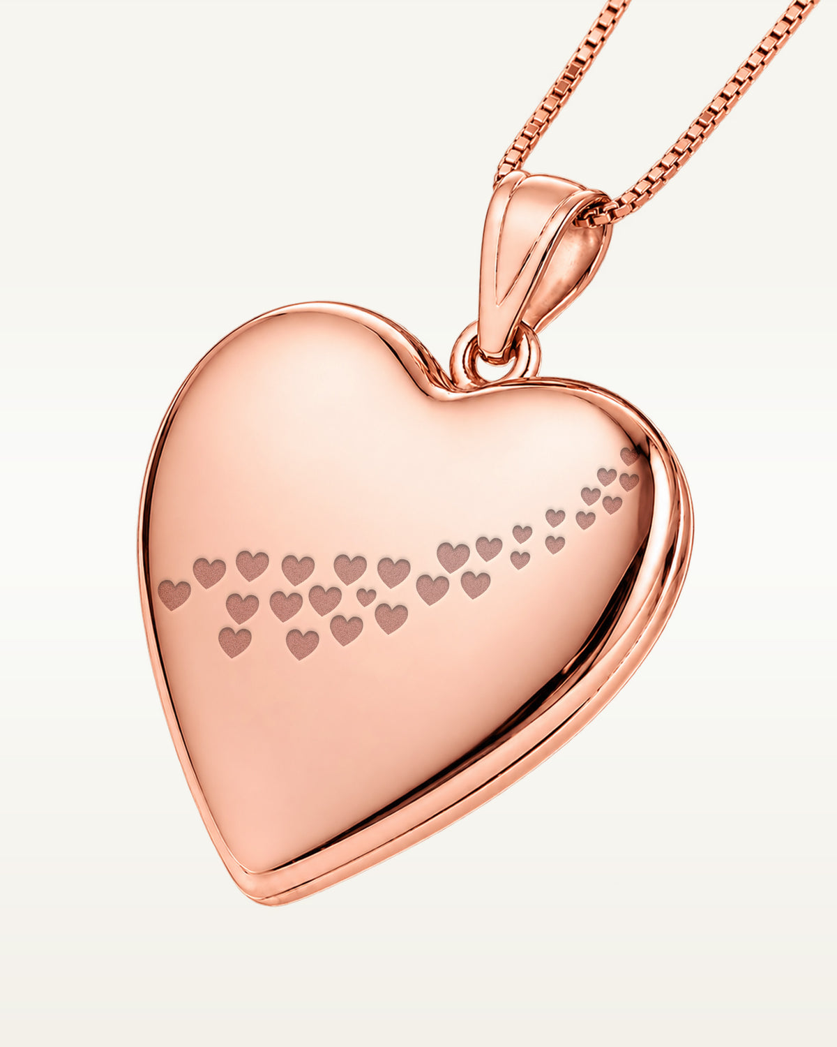 Rose Gold Plated "Casscade of hearts" Heart Photo Locket