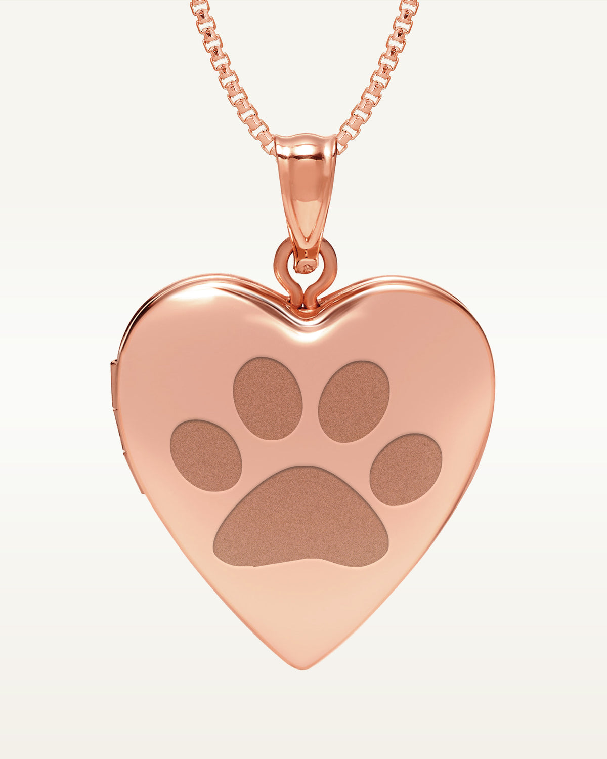 Rose Gold Plated "Dog Paw Print" Heart Photo Locket