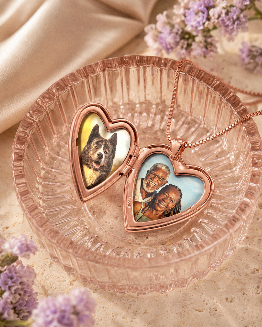 Rose Gold Plated "Furever In My Heart" Heart Photo Locket - lifestyle