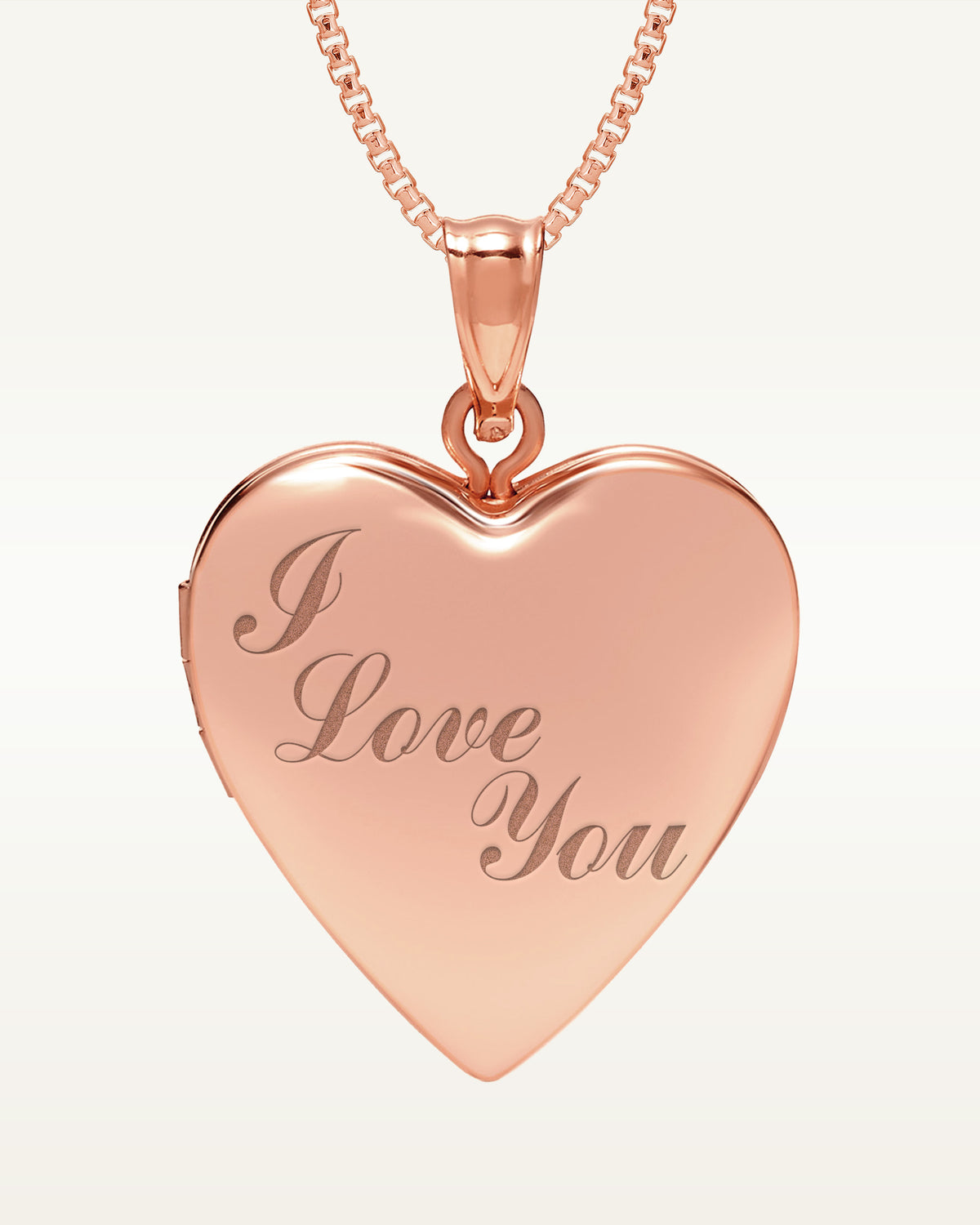 Rose Gold Plated "I Love You" Heart Photo Locket