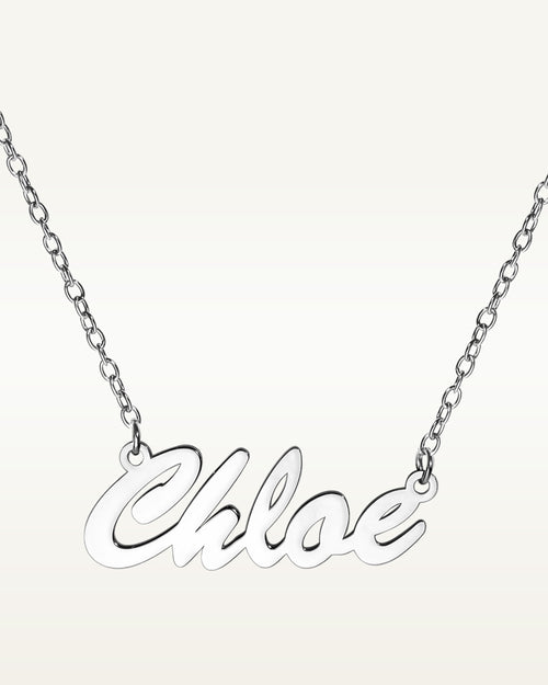 Script Name Necklace with Chain Included