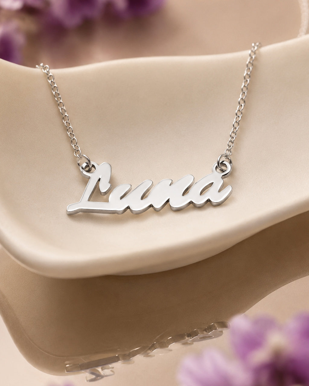 Script Name Necklace with Chain Included - lifestyle