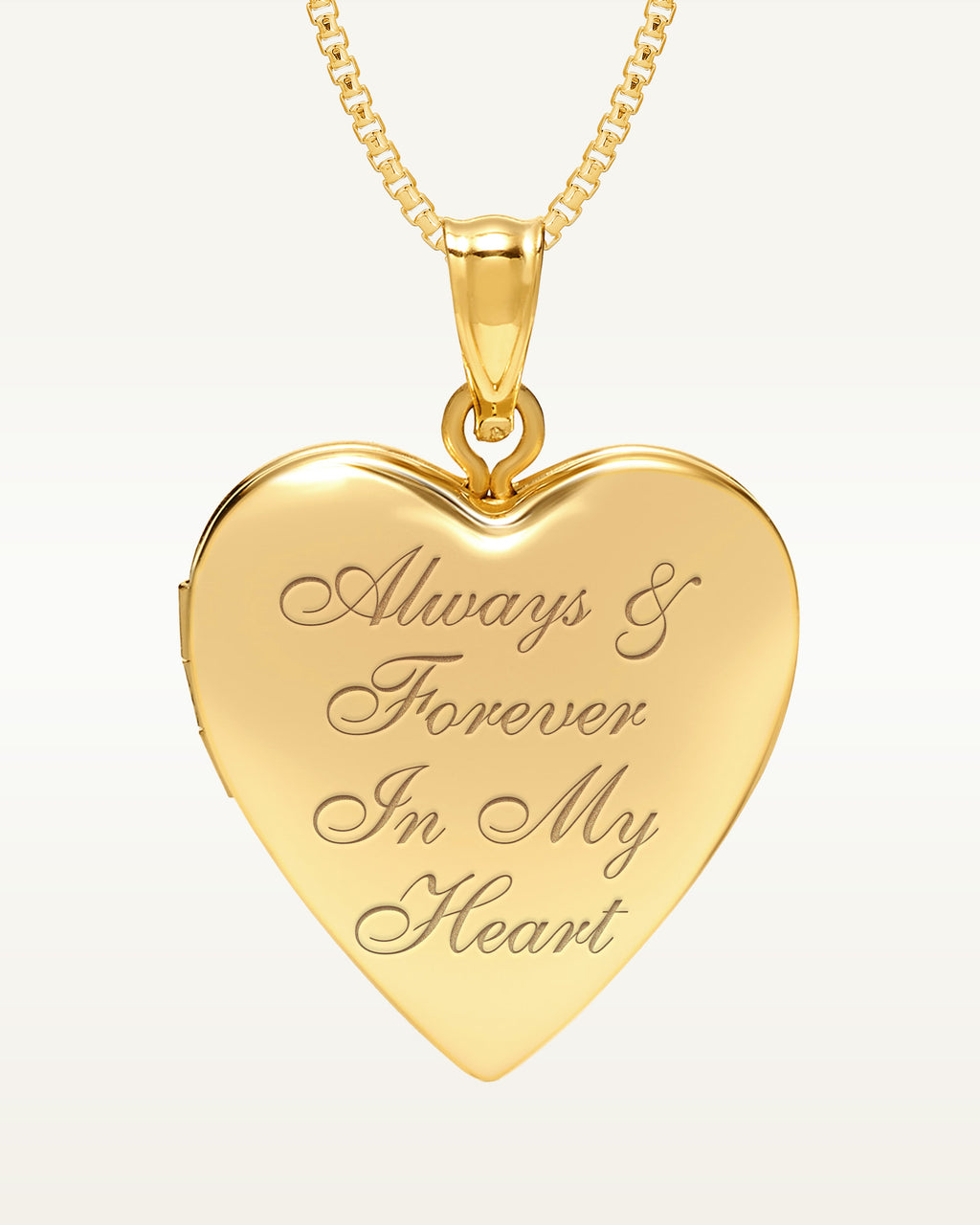 14k Yellow Gold Always & Forever In My Heart Photo Locket