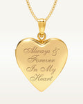 14k Yellow Gold Always & Forever In My Heart Photo Locket