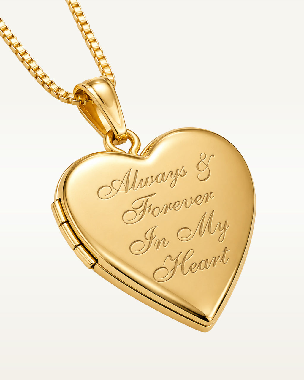 14k Yellow Gold Always & Forever In My Heart Photo Locket