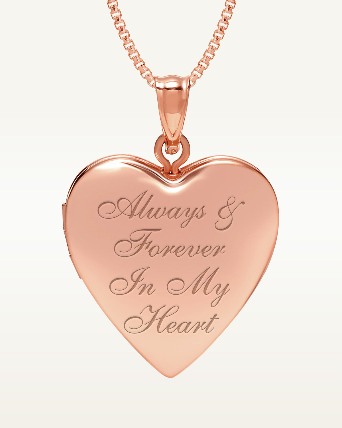 Rose Gold Plated Always & Forever In My Heart Heart Photo Locket