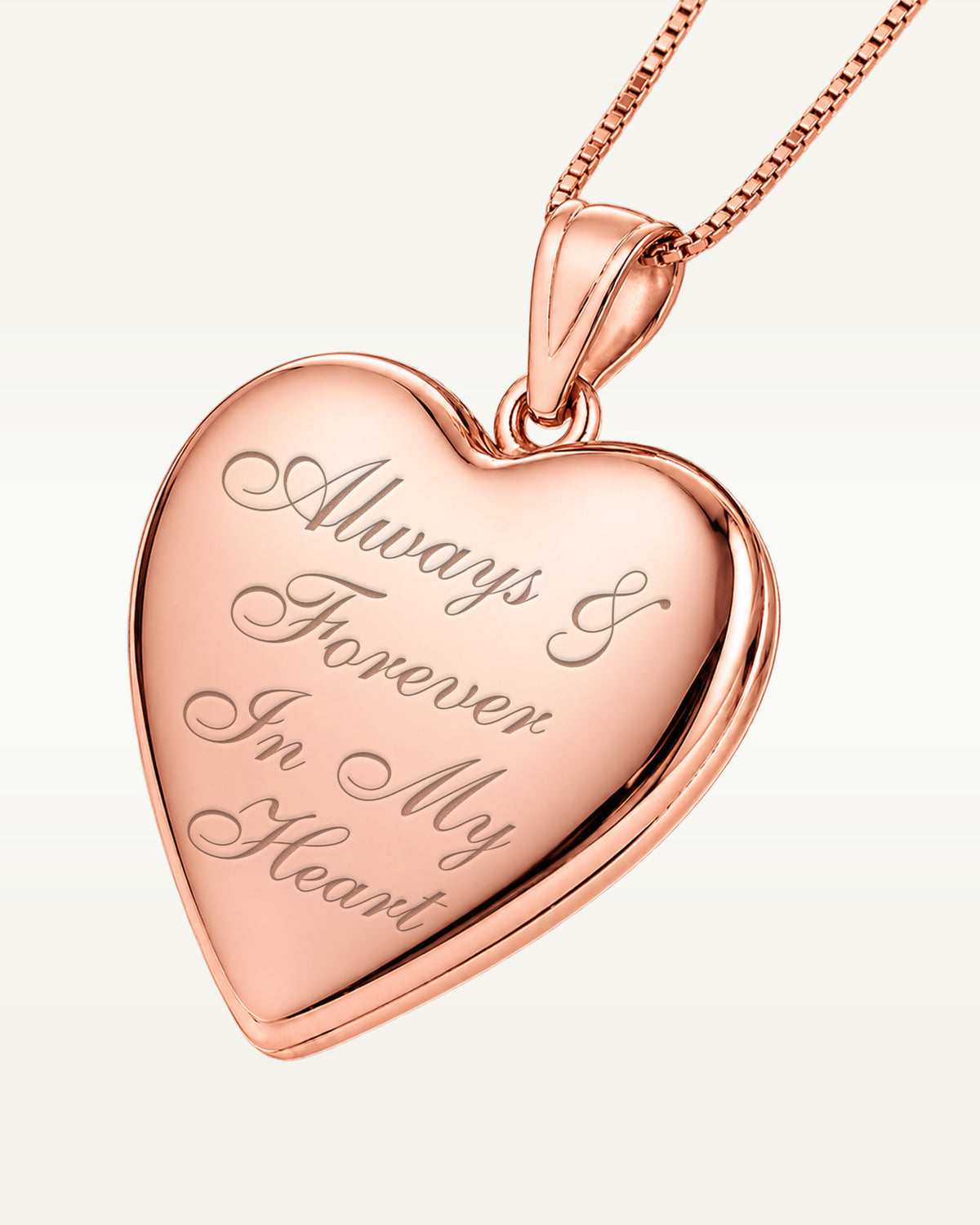 Rose Gold Plated Always & Forever In My Heart Heart Photo Locket