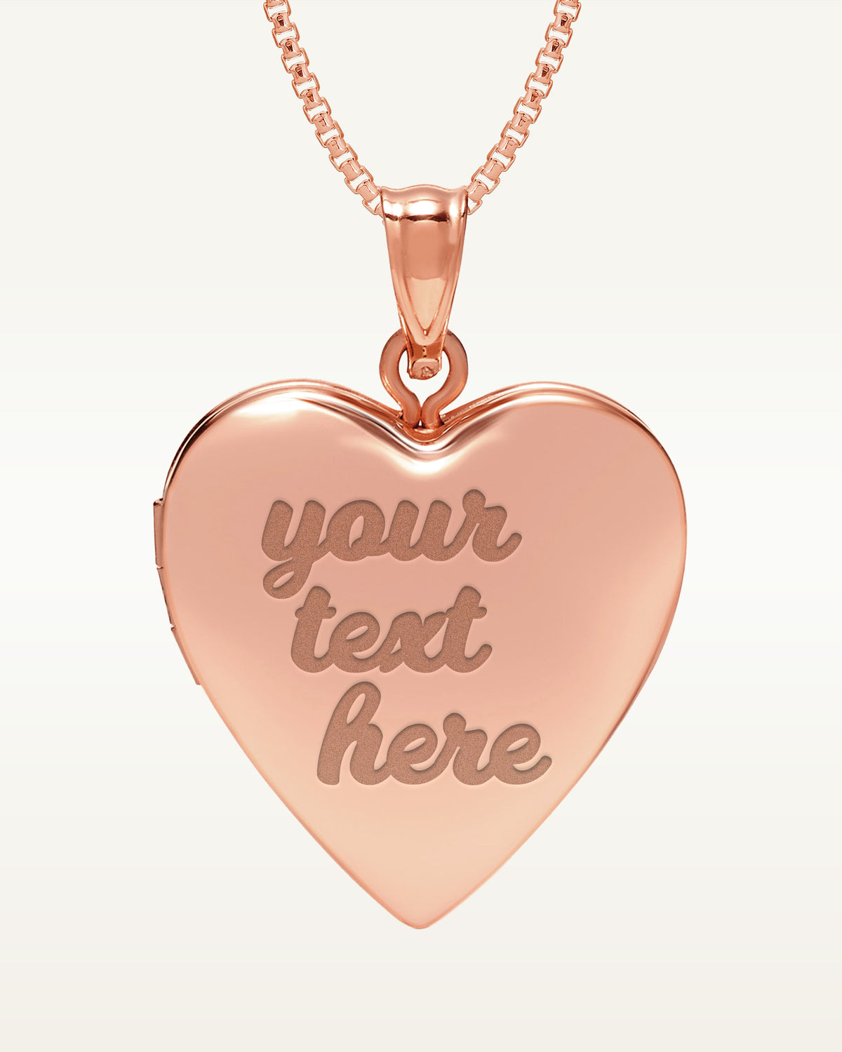 Rose Gold Plated Fancy Script Heart Photo Locket