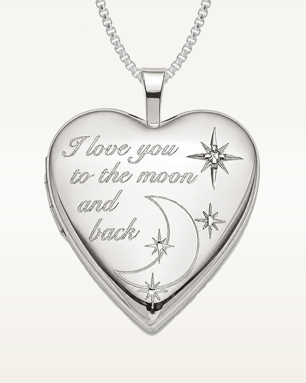 Sterling Silver " To The Moon & Back " Heart Photo Locket