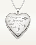 Sterling Silver " To The Moon & Back " Heart Photo Locket