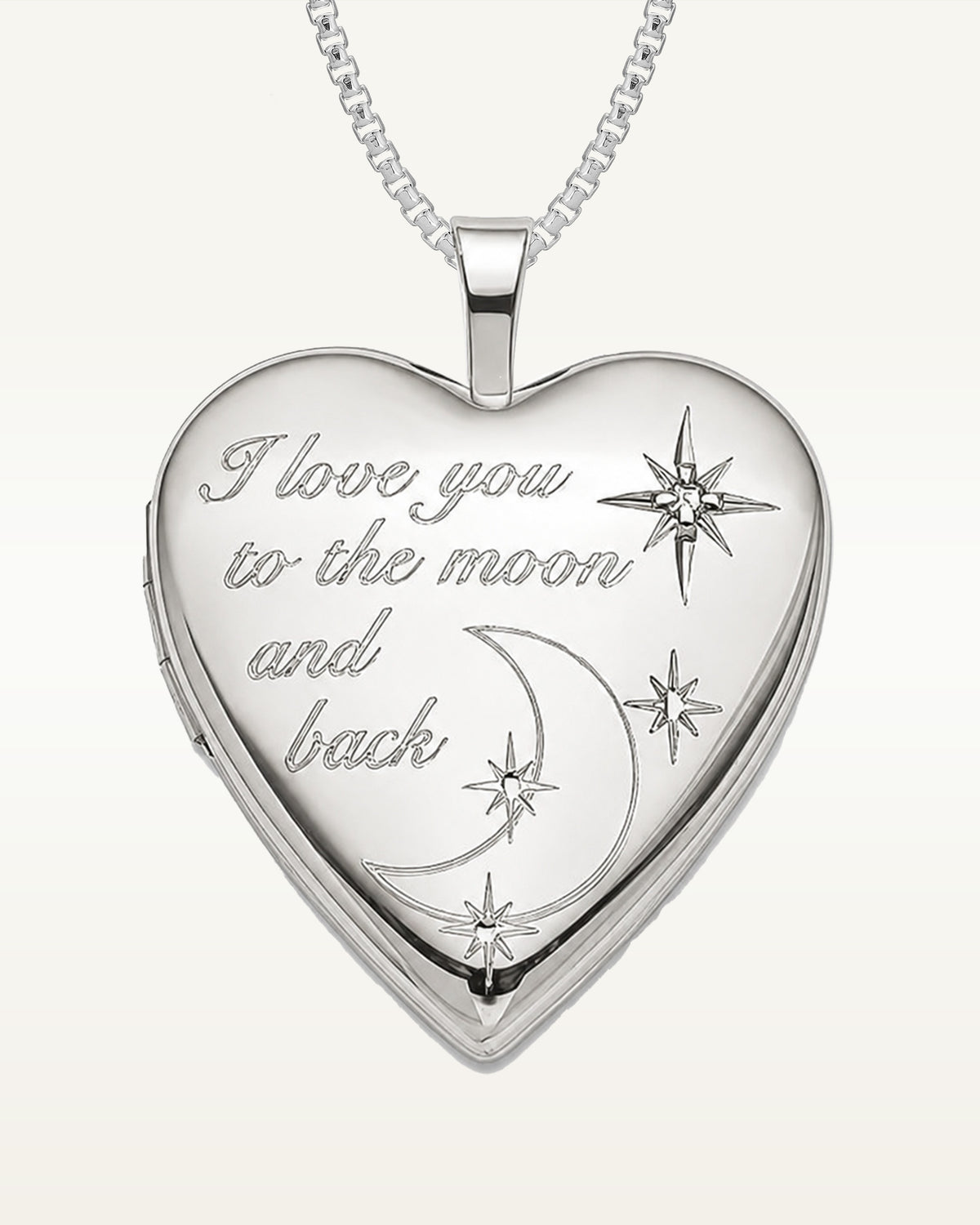 Sterling Silver " To The Moon & Back " Heart Photo Locket