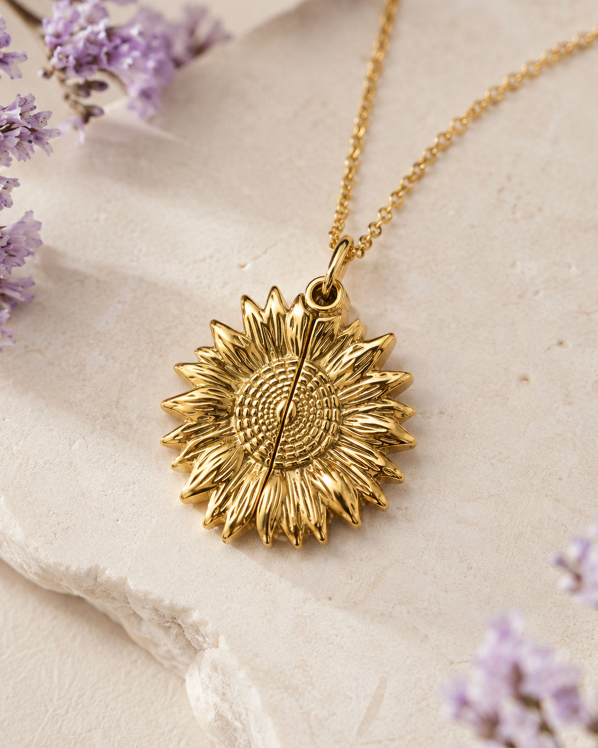 Exclusive Sunflower Photo Locket & Chain - lifestyle