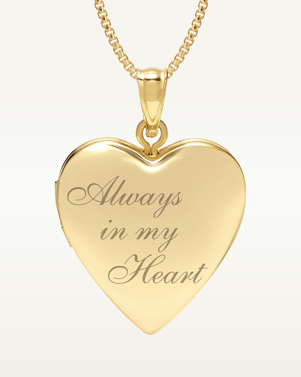 14k Yellow Gold Always In My Heart Photo Locket