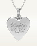 Sterling Silver Daddy's Girl Heart Photo Locket