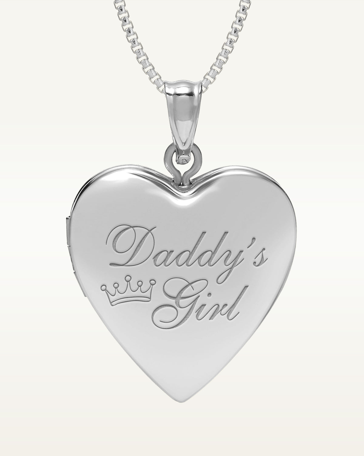 Silver Daddy's Girl Heart Photo Locket
