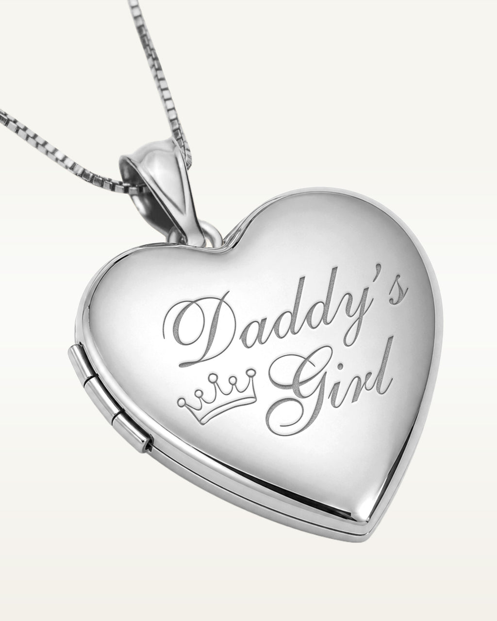 Sterling Silver Daddy's Girl Heart Photo Locket