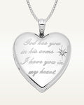 Sterling Silver 'God has you..' Diamond Heart Photo Locket