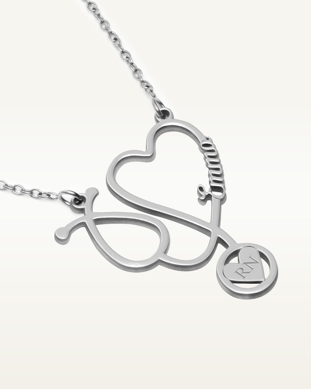Personalized Nurse Stethoscope Name Necklace with Chain Included
