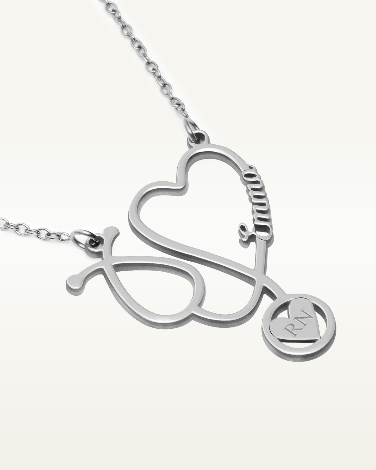 Personalized Nurse Stethoscope Name Necklace with Chain Included