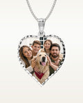 Modern Heart Photo Pendant with Diamond Cut Edge