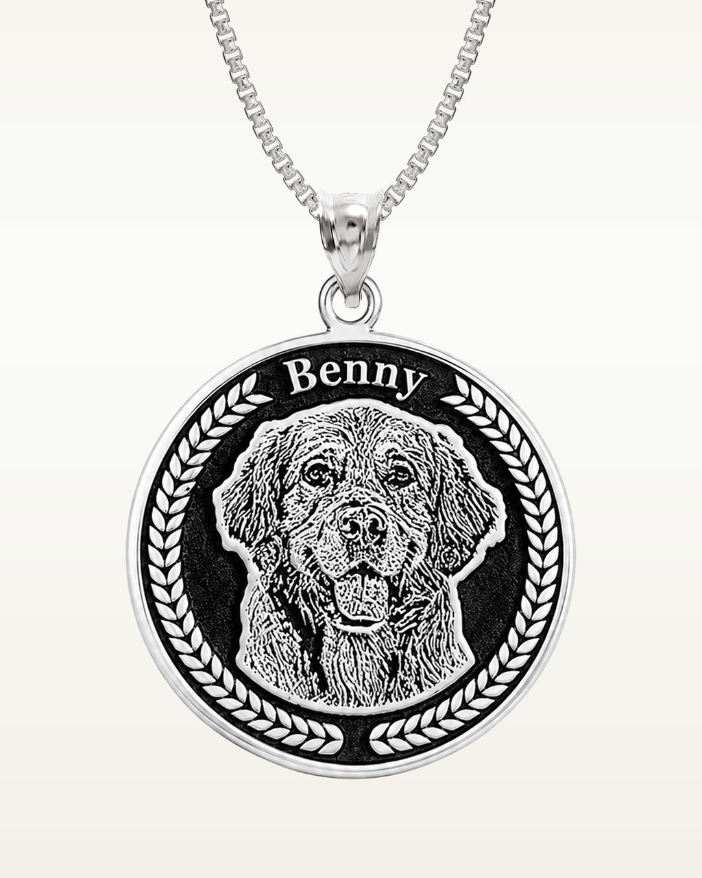 Antiqued Memoriam Laser Etched Photo Pendant
