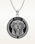 Antiqued Memoriam Laser Etched Photo Pendant