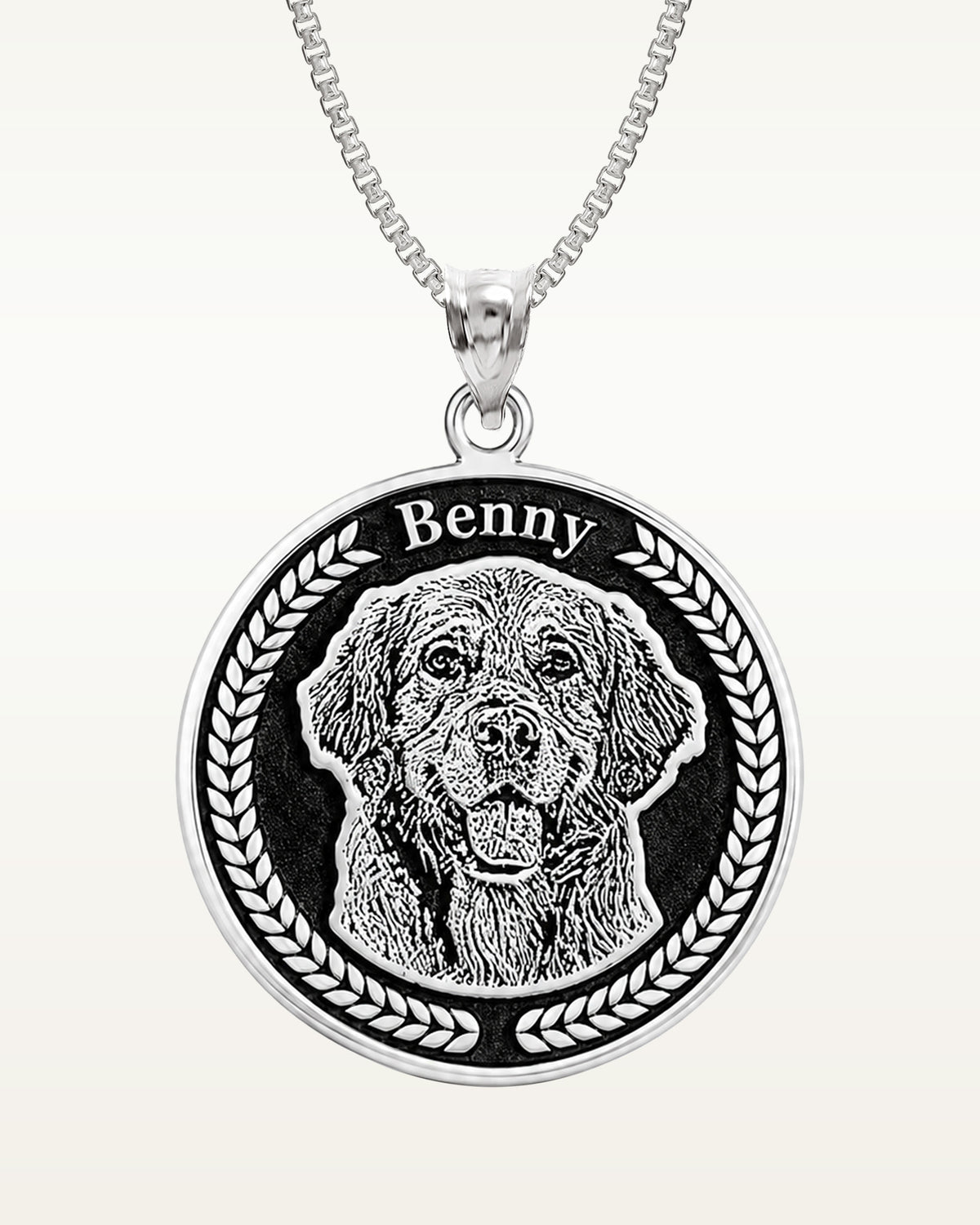 Antiqued Memoriam Laser Etched Photo Pendant