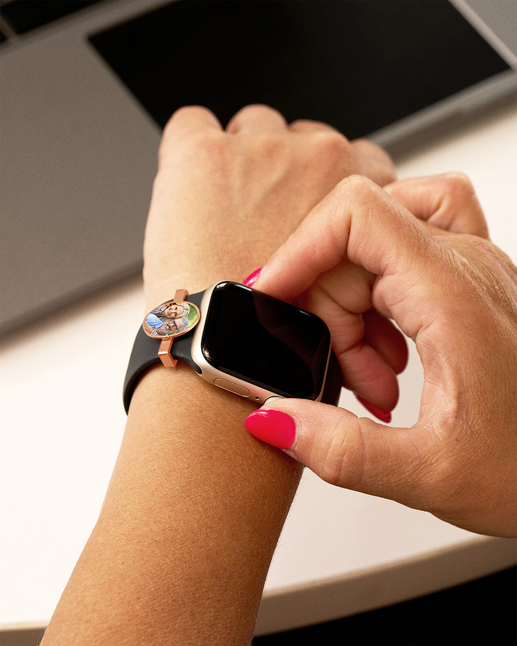Smart Watch Photo Charm - on model