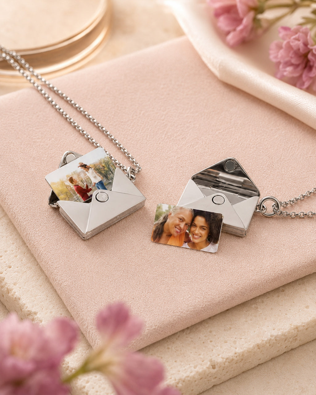 Stainless Steel Envelope Photo Locket - lifestyle