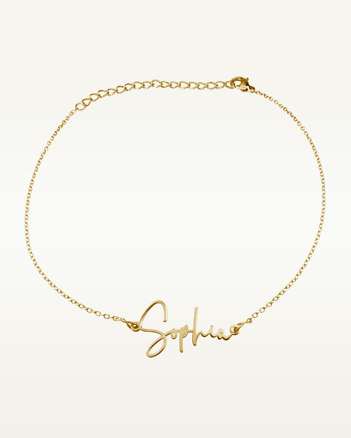 Exclusive Personalized Modern Script Name Anklet / Ankle Bracelet - Adjustable Size