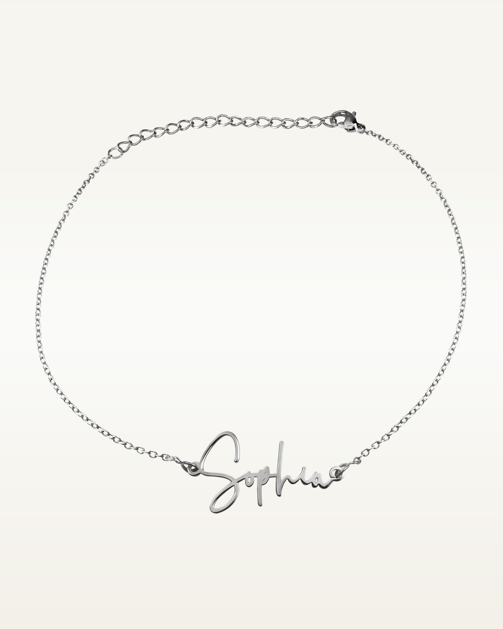 Exclusive Personalized Modern Script Name Anklet / Ankle Bracelet - Adjustable Size