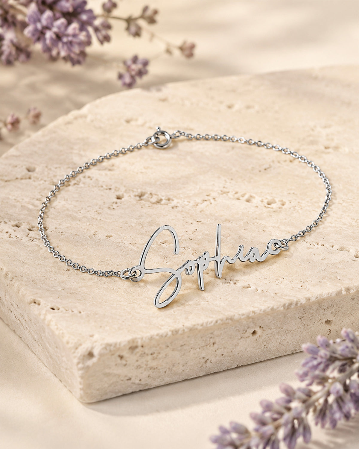 Exclusive Personalized Modern Script Name Anklet / Ankle Bracelet - Adjustable Size - lifestyle