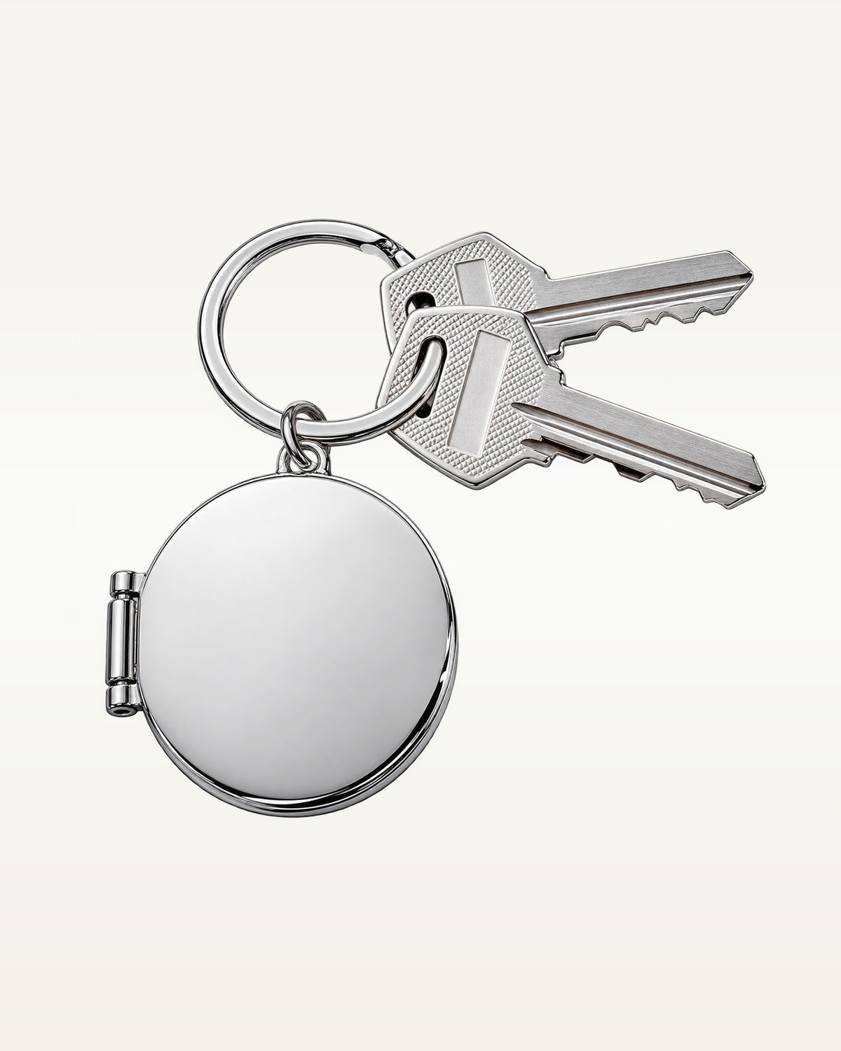 Round Stainless Steel Key Chain Photo Locket