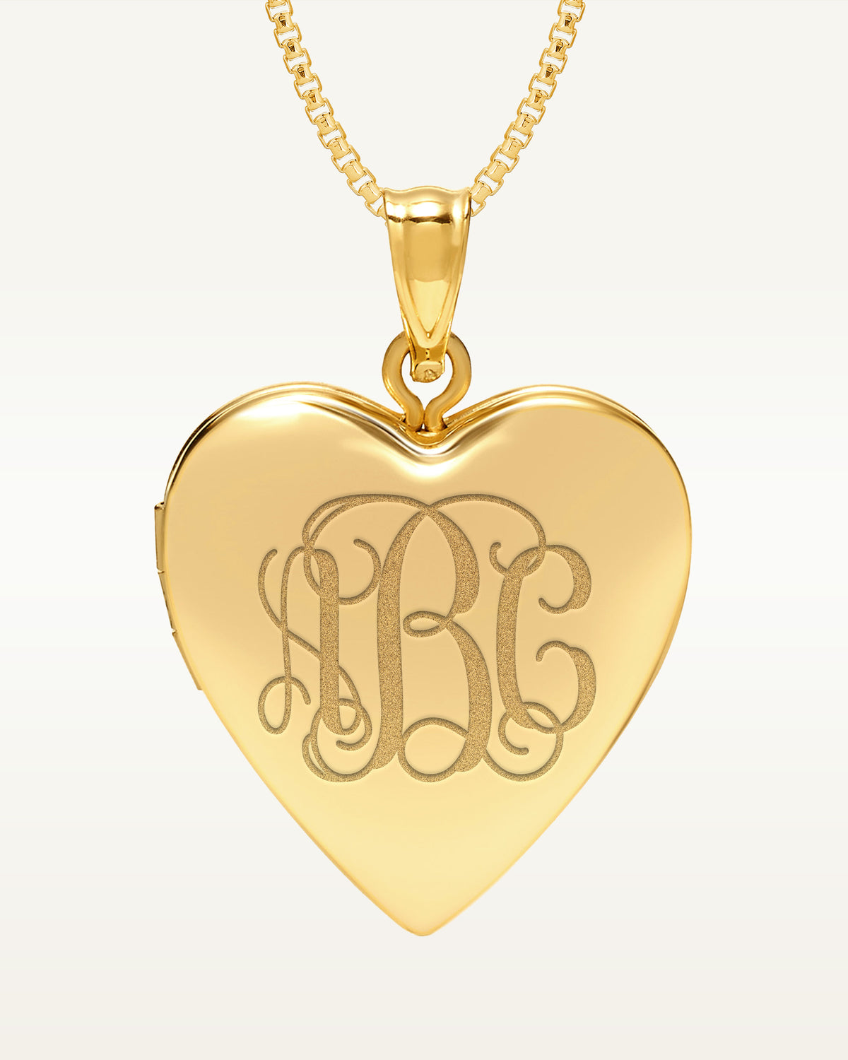 Yellow Gold Monogram Initial Heart Photo Locket