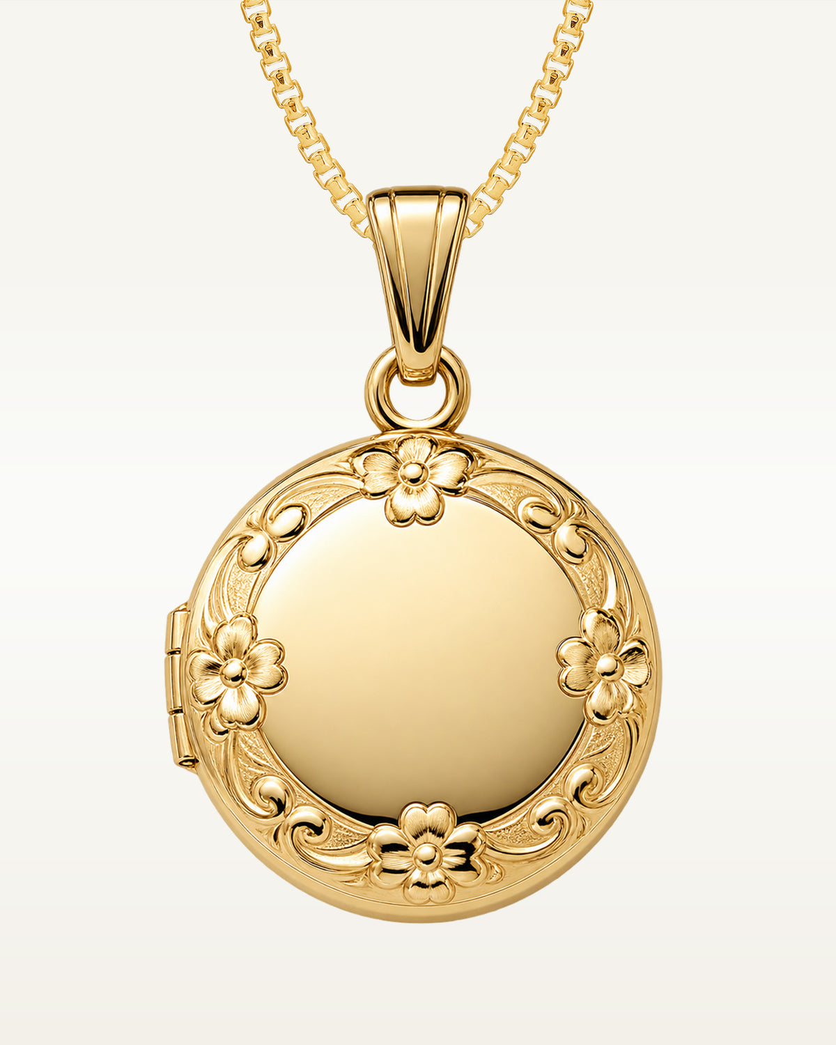 14K Gold Filled Round Photo Locket