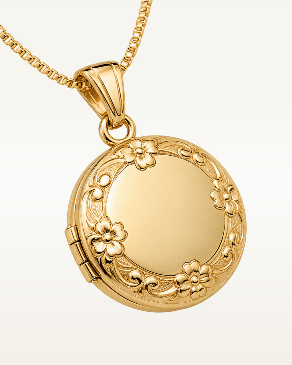14K Gold Filled Round Photo Locket