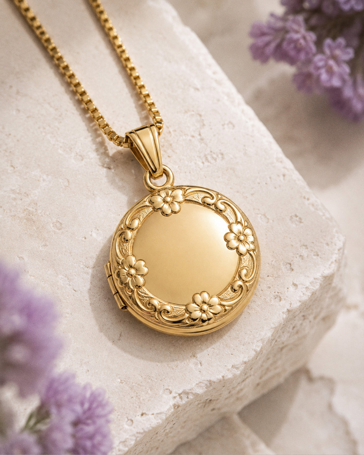 14K Gold Filled Round Photo Locket - lifestyle