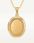 14k Gold Filled Oval with Beaded Border Photo Locket