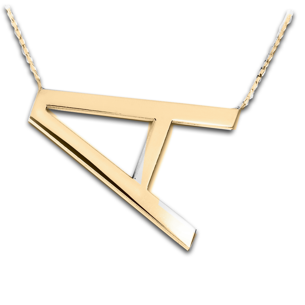 Personalized XL Initial Necklace — Gold Plated — color-only edit c80bd443d4