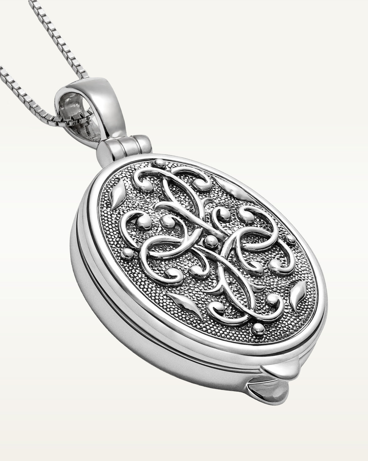 Sterling Silver Filigree Oval Locket