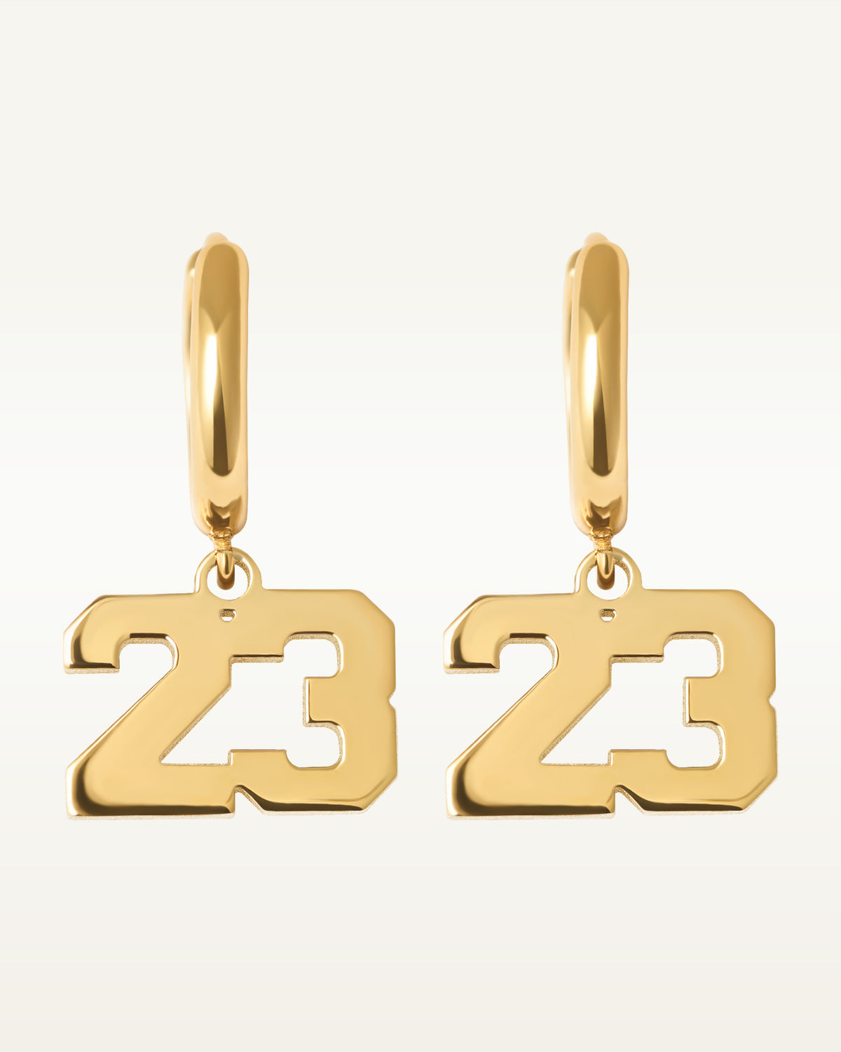 Pair Of Sports Number Huggie Earrings