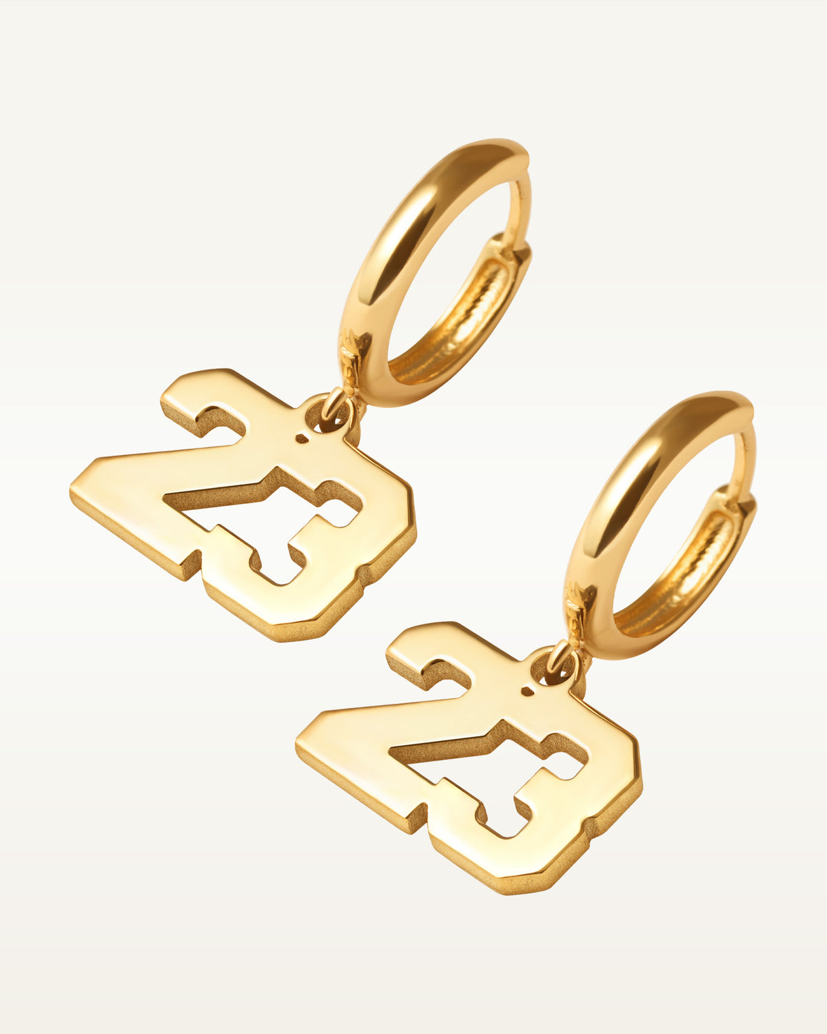 Pair Of Sports Number Huggie Earrings