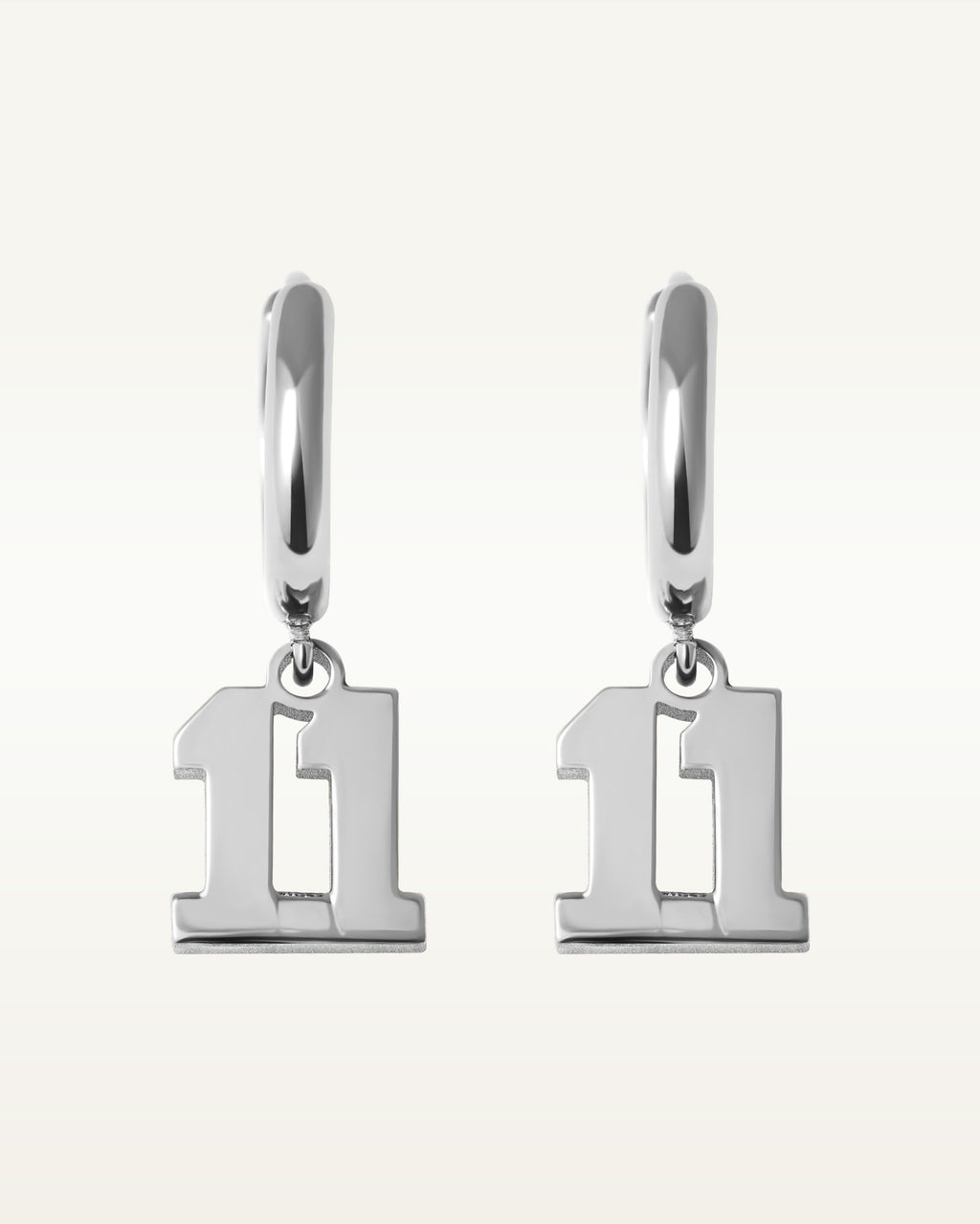 Pair Of Sports Number Huggie Earrings
