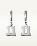 Pair Of Sports Number Huggie Earrings