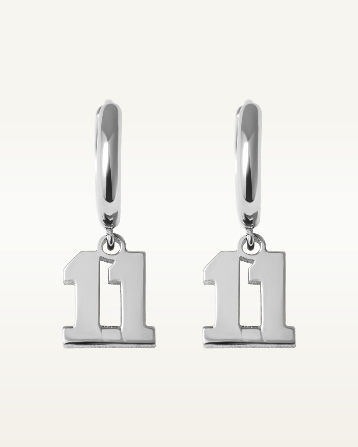 Pair Of Sports Number Huggie Earrings