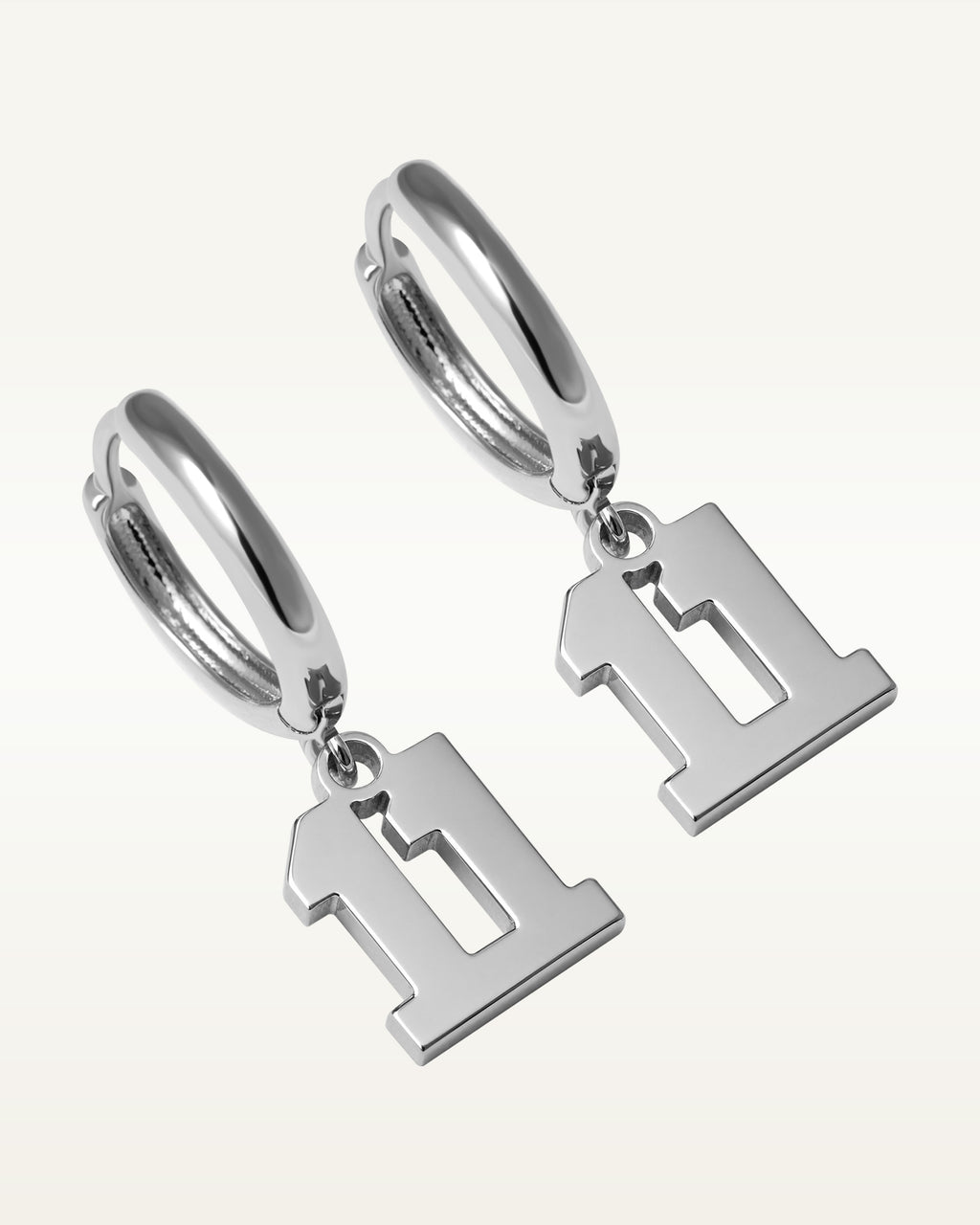Pair Of Sports Number Huggie Earrings