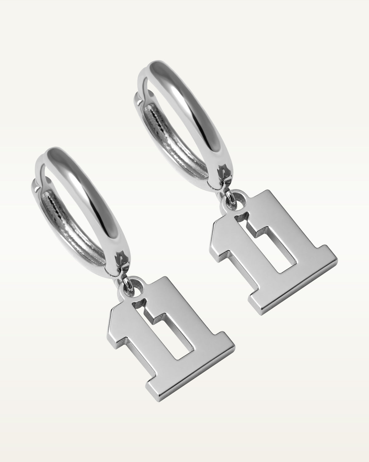 Pair Of Sports Number Huggie Earrings
