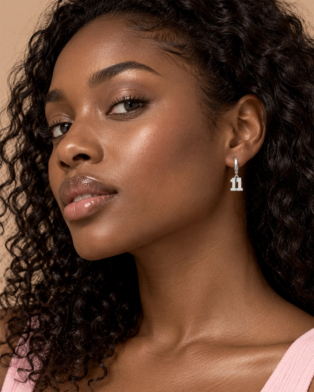 Pair Of Sports Number Huggie Earrings